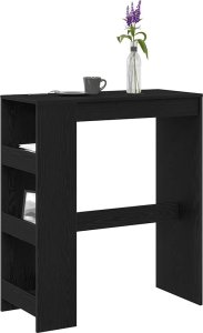 vidaXL Stolik barowy z półkami, czarny dąb, 90x40x103,5 cm 4