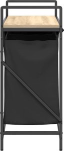 vidaXL Kosz na pranie 2 przegrody z półką, dąb sonoma 7