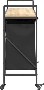 Kosz na pranie vidaXL Kosz na pranie 3 przegrody z kółkami, dąb sonoma 7