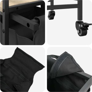 Kosz na pranie vidaXL Kosz na pranie 3 przegrody z kółkami, dąb sonoma 10