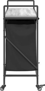 vidaXL Kosz na pranie 3 przegrody z kółkami, szary dąb sonoma 7