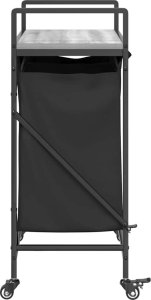 Kosz na pranie vidaXL Kosz na pranie 2 przegrody z kółkami, szary dąb sonoma 7