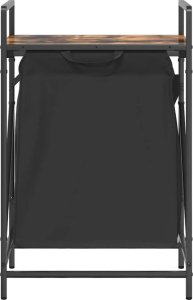 Kosz na pranie vidaXL Kosz na pranie 1 komora z półką, przydymiony dąb 6