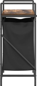 Kosz na pranie vidaXL Kosz na pranie 1 komora z półką, przydymiony dąb 7