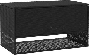 Skrzynia ogrodowa vidaXL Pudełko na poduszki ogrodowe czarne 100x55x55,5 cm polirattan 6
