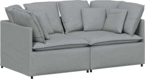 vidaXL Sofa modułowa z poduszkami Tkanina jasnoszara 2