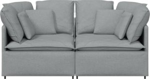 vidaXL Sofa modułowa z poduszkami Tkanina jasnoszara 4