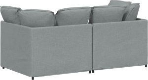 vidaXL Sofa modułowa z poduszkami Tkanina jasnoszara 6