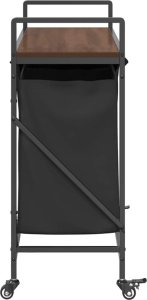 Kosz na pranie vidaXL Kosz na pranie 3 przegrody z kółkami, brązowy dąb 7