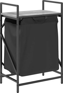 Kosz na pranie vidaXL Kosz na pranie 1 komora z półką, szary dąb sonoma 2