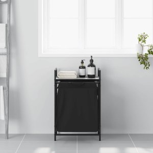 Kosz na pranie vidaXL Kosz na pranie 1 komora z półką, szary dąb sonoma 3