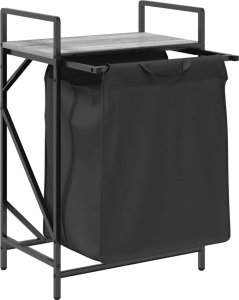 Kosz na pranie vidaXL Kosz na pranie 1 komora z półką, szary dąb sonoma 5