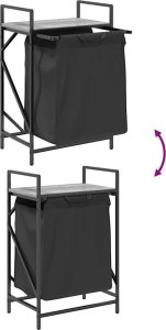 Kosz na pranie vidaXL Kosz na pranie 1 komora z półką, szary dąb sonoma 10