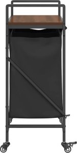 Kosz na pranie vidaXL Kosz na pranie 2 przegrody z kółkami, brązowy dąb 7