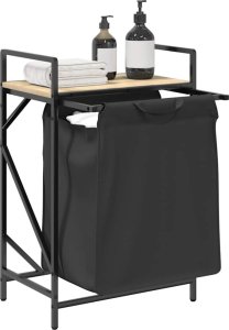 Kosz na pranie vidaXL Kosz na pranie 1 komora z półką, dąb sonoma 4