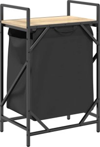 Kosz na pranie vidaXL Kosz na pranie 1 komora z półką, dąb sonoma 8