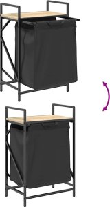 Kosz na pranie vidaXL Kosz na pranie 1 komora z półką, dąb sonoma 10