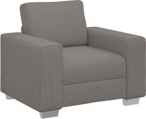 Sofa Fotel Jasnoszary 59 cm Tkanina sztruksowa 2