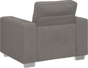 Sofa Fotel Jasnoszary 59 cm Tkanina sztruksowa 6