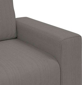 Sofa Fotel Jasnoszary 59 cm Tkanina sztruksowa 7