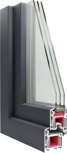 Okno piwniczne RISOR 100x40 cm uchylne 3 szyby antracyt 10