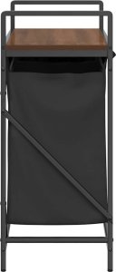 Kosz na pranie 2 przegrody z półką, brązowy dąb 7