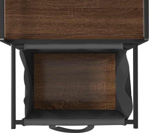 Kosz na pranie 1 komora z półką, brązowy dąb 12