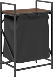 Kosz na pranie 1 komora z półką, brązowy dąb 2