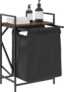 Kosz na pranie 1 komora z półką, brązowy dąb 4