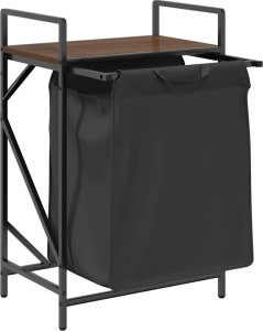 Kosz na pranie 1 komora z półką, brązowy dąb 5