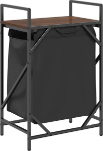 Kosz na pranie 1 komora z półką, brązowy dąb 8