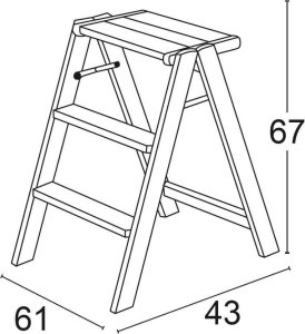 OSIMO Drewniana drabinka - 67x61 cm brązowy  - Arredamenti 3
