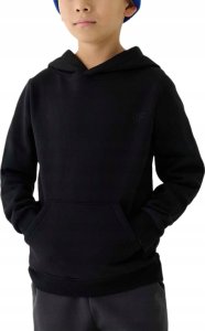 BLUZA CHŁOPIĘCA 4F DRESOWA Z KAPTUREM BAWEŁNA CIEPŁA PREZENT CZARNA 134 cm 1