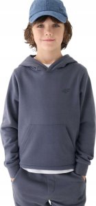BLUZA CHŁOPIĘCA 4F DRESOWA Z KAPTUREM BAWEŁNA CIEPŁA PREZENT 128 cm 1