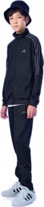 KOMPLET DRESOWY ADIDAS SPODNIE + BLUZA DZIECIĘCY r. 176 cm CZARNY 1