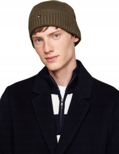 CZAPKA ZIMOWA TOMMY HILFIGER TH FLAG BEANIE AM0AM12796 RBN ZIELONA 3