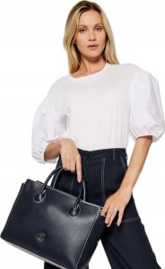 TOREBKA DAMSKA TOMMY HILFIGER TH SKÓRA THJ SHOPPERKA GRANATOWA 1