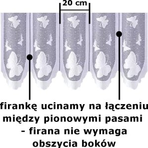 Firanka Białe Motylki wysokość 90 cm DomoweTekstylia | WN66BM 090 6
