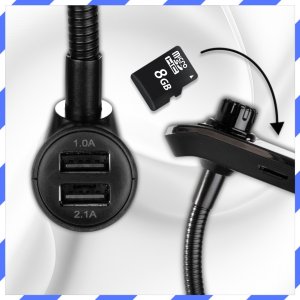 TRANSMITER BLUETOOTH FM ZESTAW GŁOŚNOMÓWIĄCY SZYBKA ŁADOWARKA 2x USB HY68 7