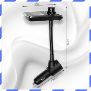 TRANSMITER BLUETOOTH FM ZESTAW GŁOŚNOMÓWIĄCY SZYBKA ŁADOWARKA 2x USB HY68 10