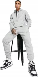 NIKE DRES MĘSKI KOMPLET BLUZA+ SPODNIE BAWEŁNA CIEPŁY DM6838 SZARY r. XL 4