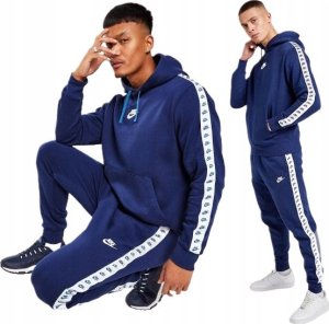 NIKE DRES MĘSKI KOMPLET BLUZA+ SPODNIE BAWEŁNA CIEPŁY DM6838 GRANAT r. S 1
