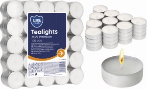 AURA Podgrzewacze Tealights Mini Premium 3h 100 szt. pf8-100s 1