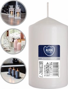 AURA Świeca Walec Biała 30h sw60/100-090 1