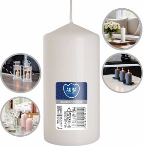 AURA Świeca Walec Biała 38h sw60/120-090 1