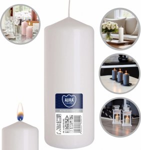 AURA Świeca Walec Biała 48h sw60/150-090 1
