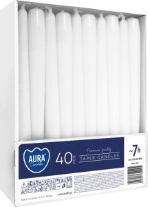 AURA Świece Stołowe Stożkowe Białe 40 szt. 30-40-090 3