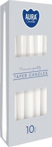 AURA Świece Stołowe Stożkowe Białe 7h 10 szt. s30-090 4