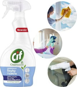 CIF Cleanboost Uniwersalny Płyn Do Szyb i Luster 500ml 11