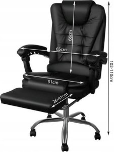 Krzesło biurowe Fotel biurowy z podnóżkiem czarny 11